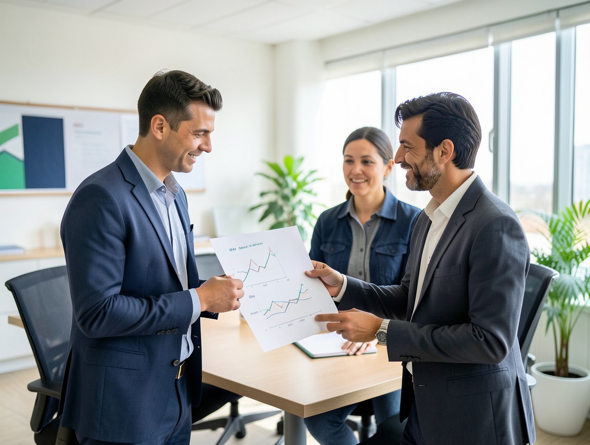 Asesores conversan con una persona emprendedora